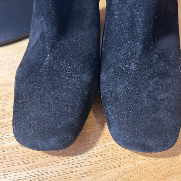 Womens Sam Edelman Fawn Black Suede Ankle Zip Block Heel Booties 7 - Picture 10 of 10